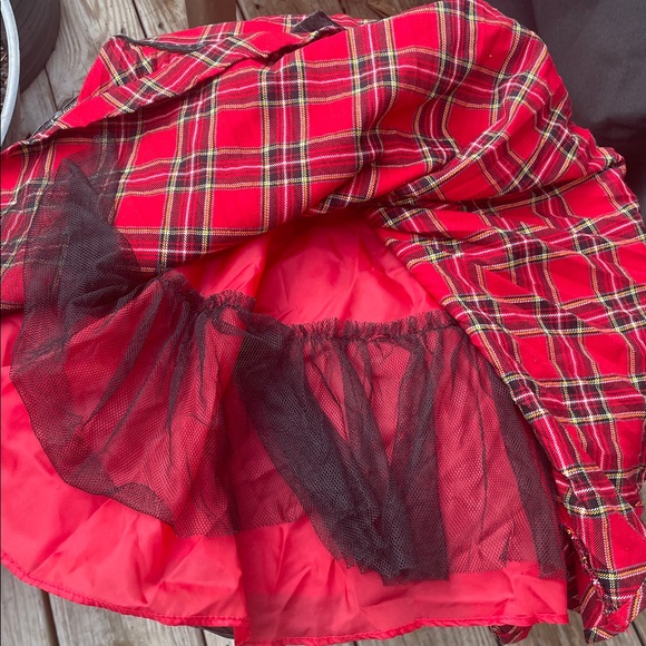 EUC- Bonnie Jean Red and Black Plaid Christmas Dress Size - Picture 11 of 12